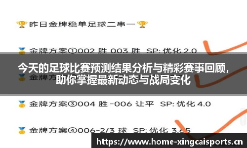 今天的足球比赛预测结果分析与精彩赛事回顾，助你掌握最新动态与战局变化