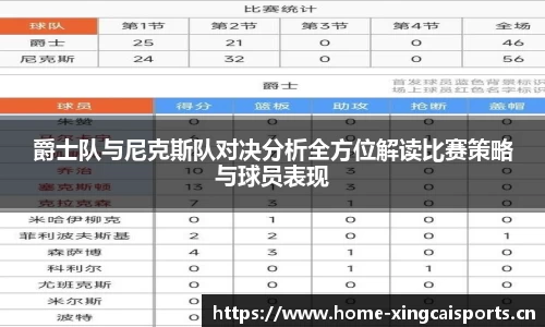 爵士队与尼克斯队对决分析全方位解读比赛策略与球员表现
